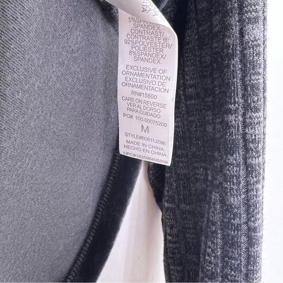 Democracy Women's Cowl Neck Charcoal Velvet Soft Cozy Pullover medium - Picture 6 of 6